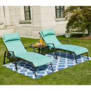 Top Space Patio Lounge Chair Outdoor Chaise Chairs Portable Adjustable Metal Leisure Recliner