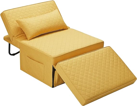 4 in 1 Multi Function Folding Ottoman Breathable Linen Couch Bed