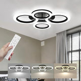 32" Modern LED Ceiling Light - Dimmable 6-Ring Semi Flush Mount