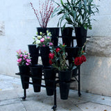 Moving Plant Stand with Wheels Heavy Duty Garden Cart Display Flower Shelf