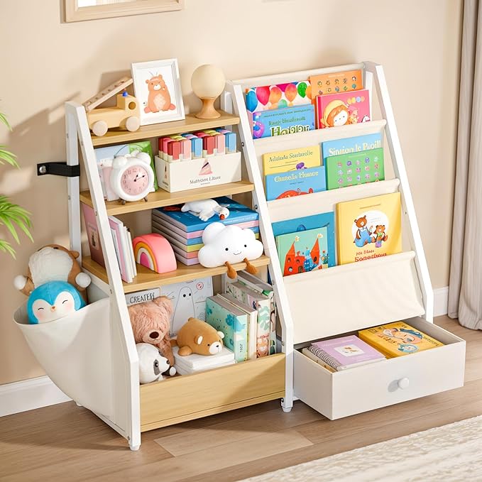 Kids Bookshelf and Toy Storage - Kids Book Shelf for Kids Rooms,