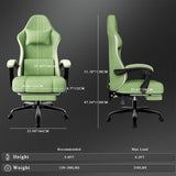 Ergonomic Gaming Chair with Pocketed Spring Cushion and Footrest