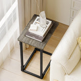 C Table, C Shaped Side Table with Adjustable Feet for Couch, Sofa Table for Living Room