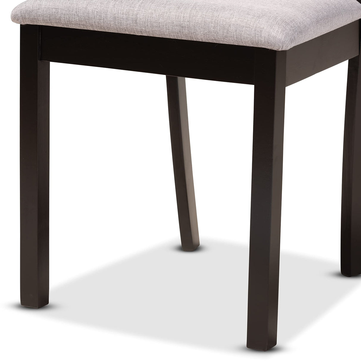 Luise Modern and Contemporary Grey Fabric Upholstered and Dark Brown Finished Wood