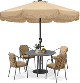 9ft Patio Umbrella with Fringe Outdoor Tassel Umbrella for Holiday Garden Lawn Pool Yard