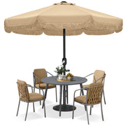 9ft Patio Umbrella with Fringe Outdoor Tassel Umbrella for Holiday Garden Lawn Pool Yard