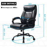 Big and Tall Heavy Duty Wide Seat- High Back Office Chair 400lbs Executive Office