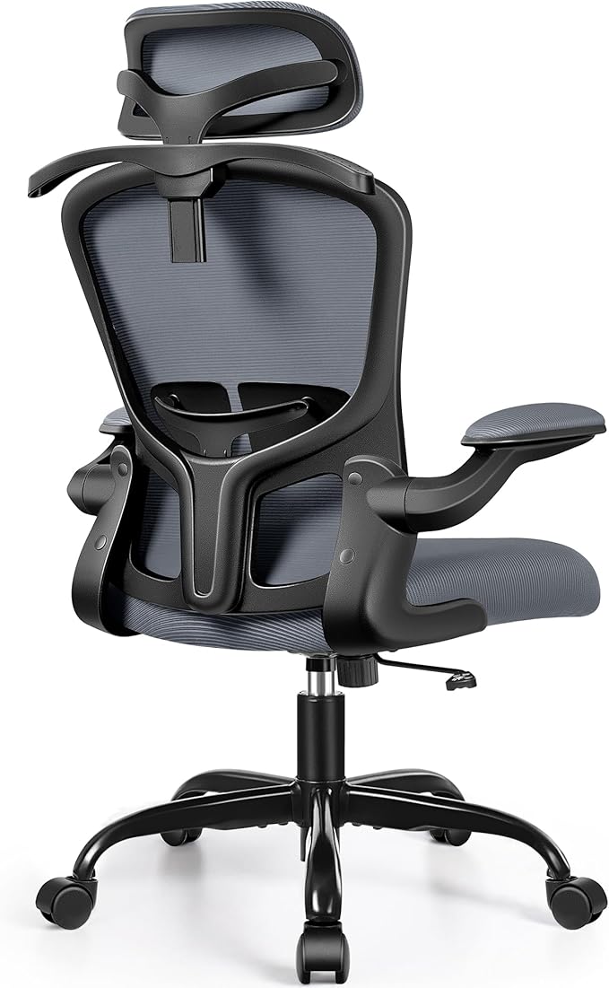 Office Chair with Headrest, Ergonomic Desk Chair with Wheels, Task Swivel Comfy Chair