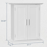 Bathroom Floor Cabinet Freestanding Storage with Double Doors and 2-Tier Adjustable Shelves