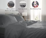 Luxury 100% Egyptian Cotton Sheets, King Bed Sheets, 4 Piece Deep Pocket King Size