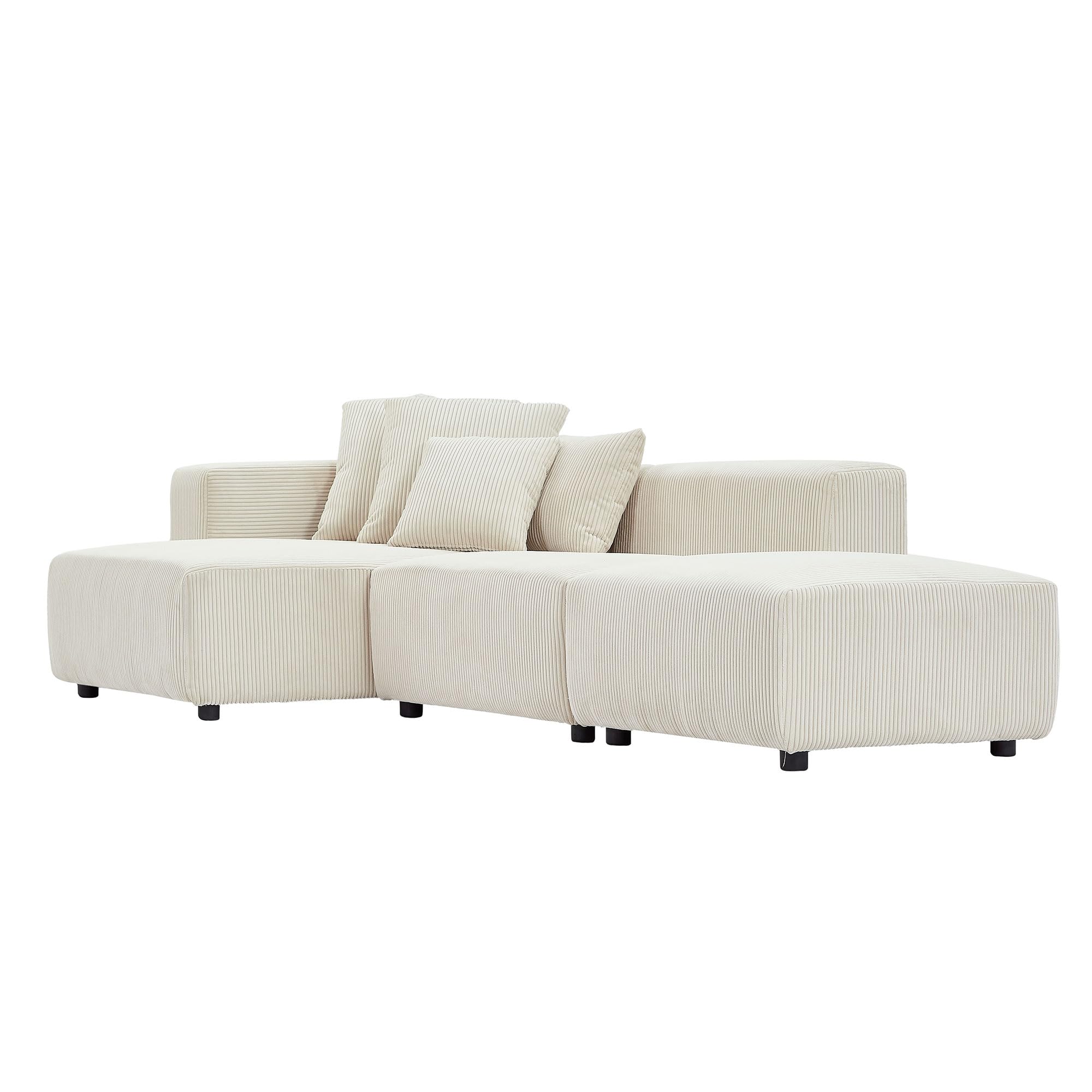 118.1" CurvaForm Modular Sectional Sofa – Modern Minimalist Couch in Beige