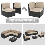 Outdoor Patio Furniture Set  Sectional Conversation Sofa Set