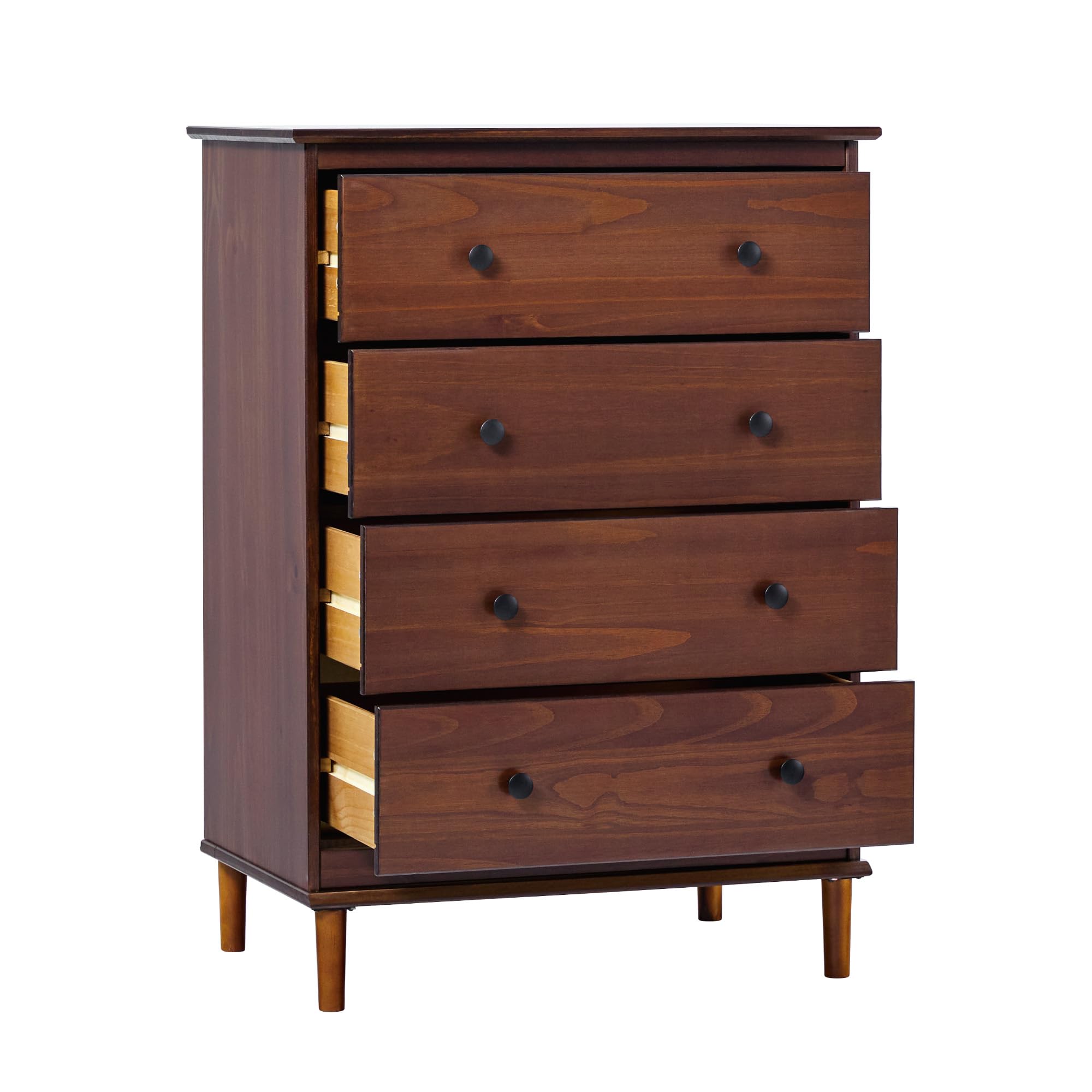 Modern Tall 4-Drawer Solid Wood Dresser