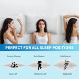 Shredded Memory Foam Pillows, Bed Pillows Queen Size Set of 2, Cooling Pillows for Sleeping,