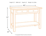 Bolanburg Farmhouse Rectangular Two Tone Sofa Table, Antique Cream