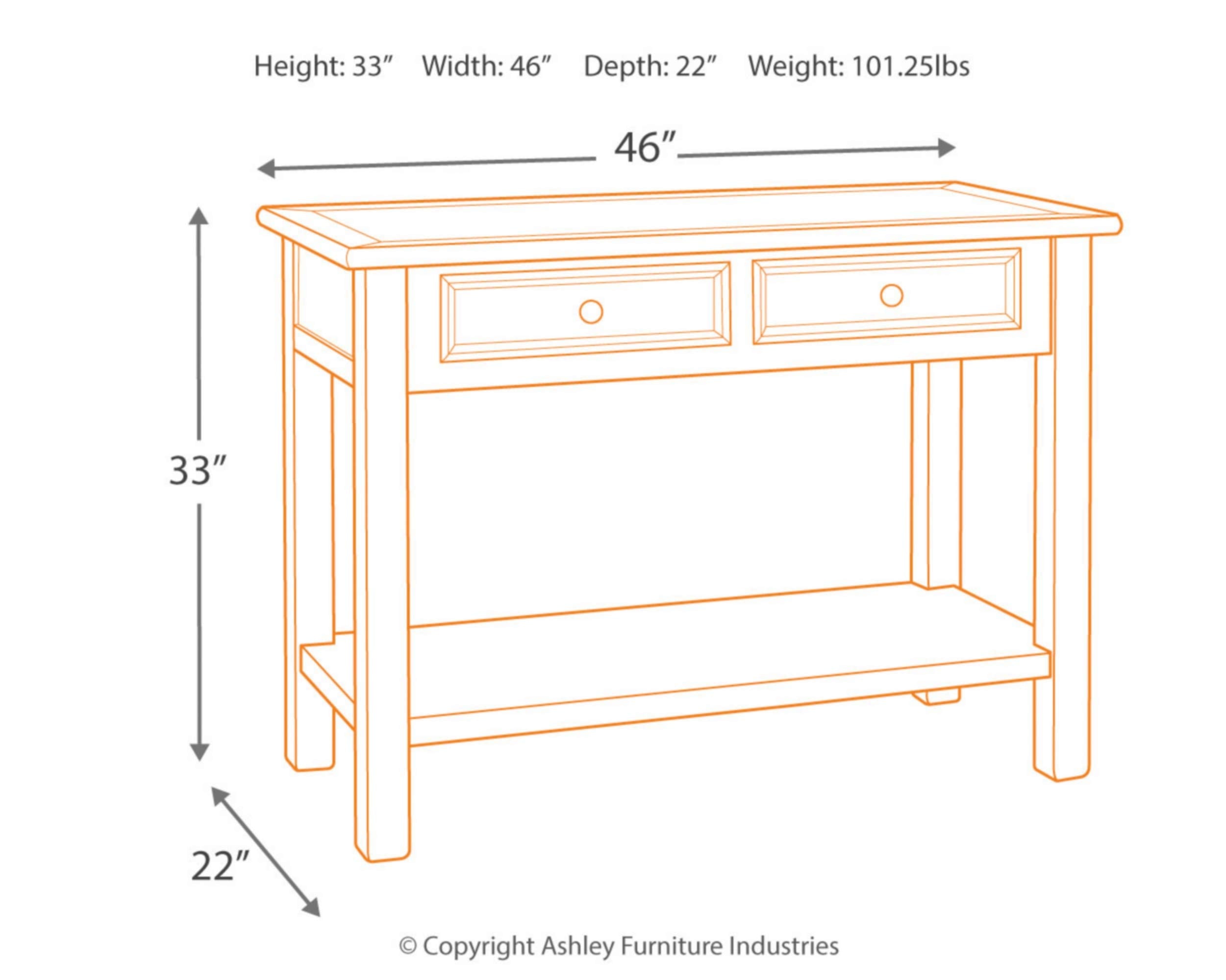 Bolanburg Farmhouse Rectangular Two Tone Sofa Table, Antique Cream