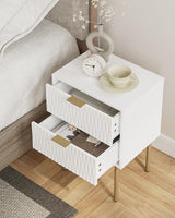 Night Stand, Modern Bedside Table with 2 Storage Drawer, Small Side Table