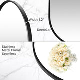 Wall Mounted Mirror, 20’’x30’’ Oval Bathroom Mirror, Black Vanity Wall Mirror w/Stainless