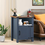 Night Stand Set of 2, 18 Inch Farmhouse Nightstand with with Charging Station and USB