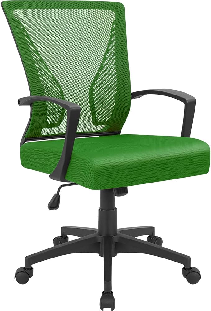 Office Chair Mid Back Swivel Lumbar Support Desk Chair, Computer Ergonomic Mesh