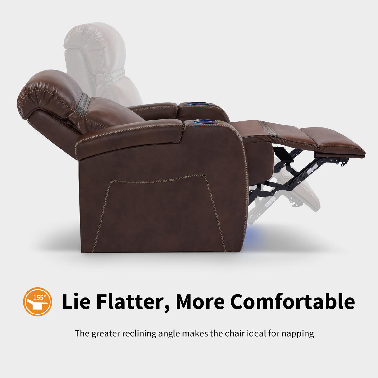 Power Recliner Chair with Adjustable Headrest, Home Theater Seating