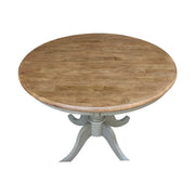 IC International Concepts International Concepts 36-inch Round Top Pedestal Dining Height Table, Distressed Hickory/Stone