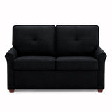 Solutions Armisen Convertible Loveseat, Black Linen