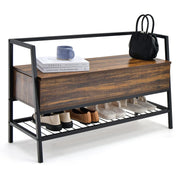 3-in-1 Shoe Storage Bench, Rustic Brown