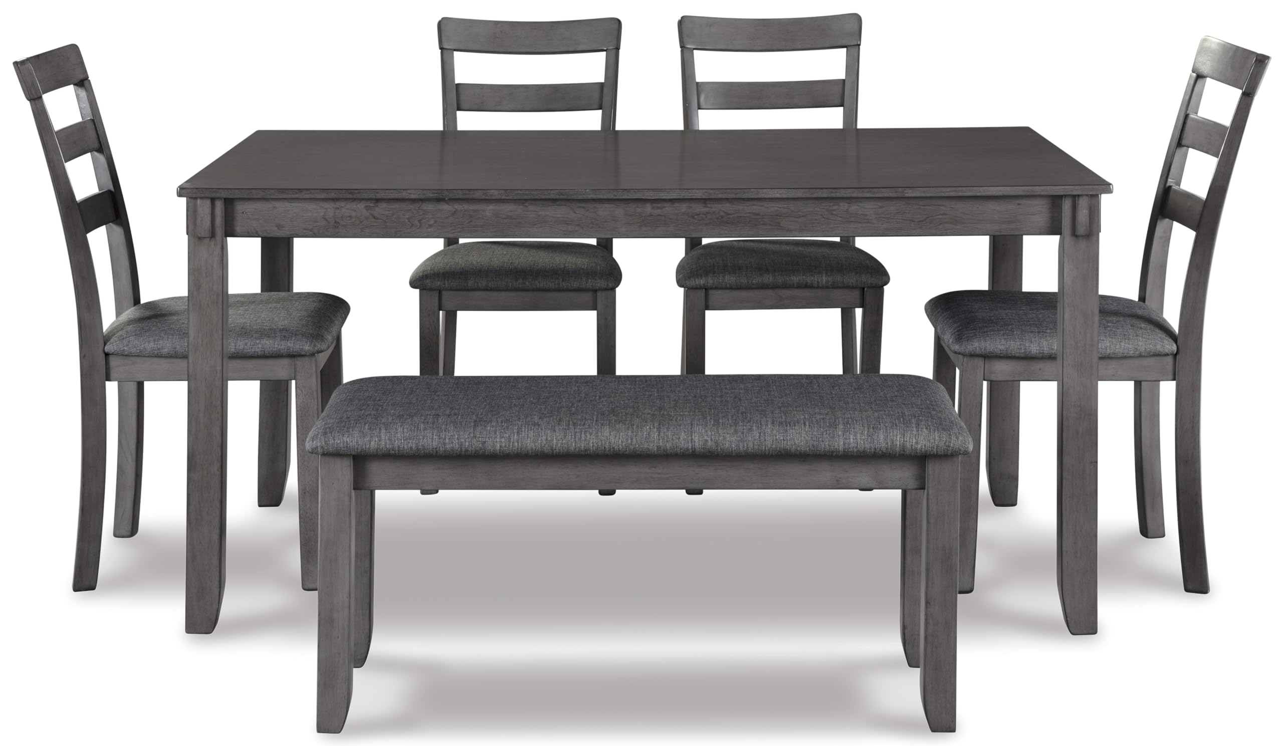 Bridson 6-Piece Dining Set with Bench - Gray