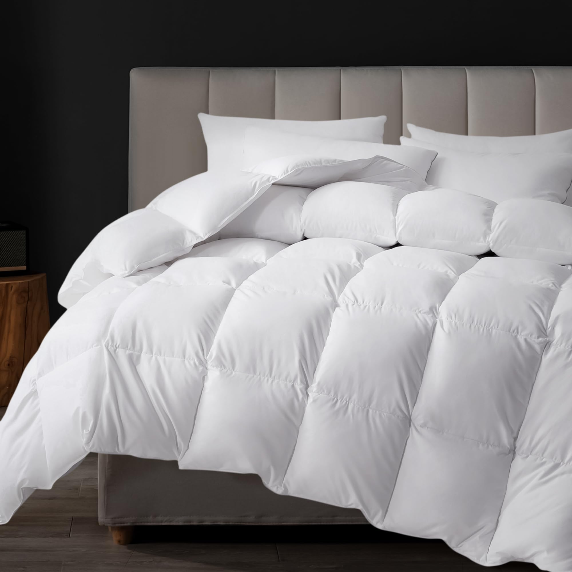 Feather Comforter Queen Size, Fluffy Cotton Duvet Insert Queen, Filled with Feather