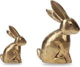 Golden Polyresin Bunny Decor Rabbit Figurines, Easter Bunny Statue Set of 3