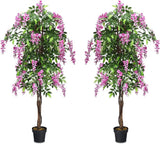 SAFEPLUS 2 Pack 6ft Ficus Artificial Fake Trees for Indoor or Outdoor