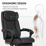 Executive Office Chair with Footrest,90-155°Adjustable Reclining Office Chair,