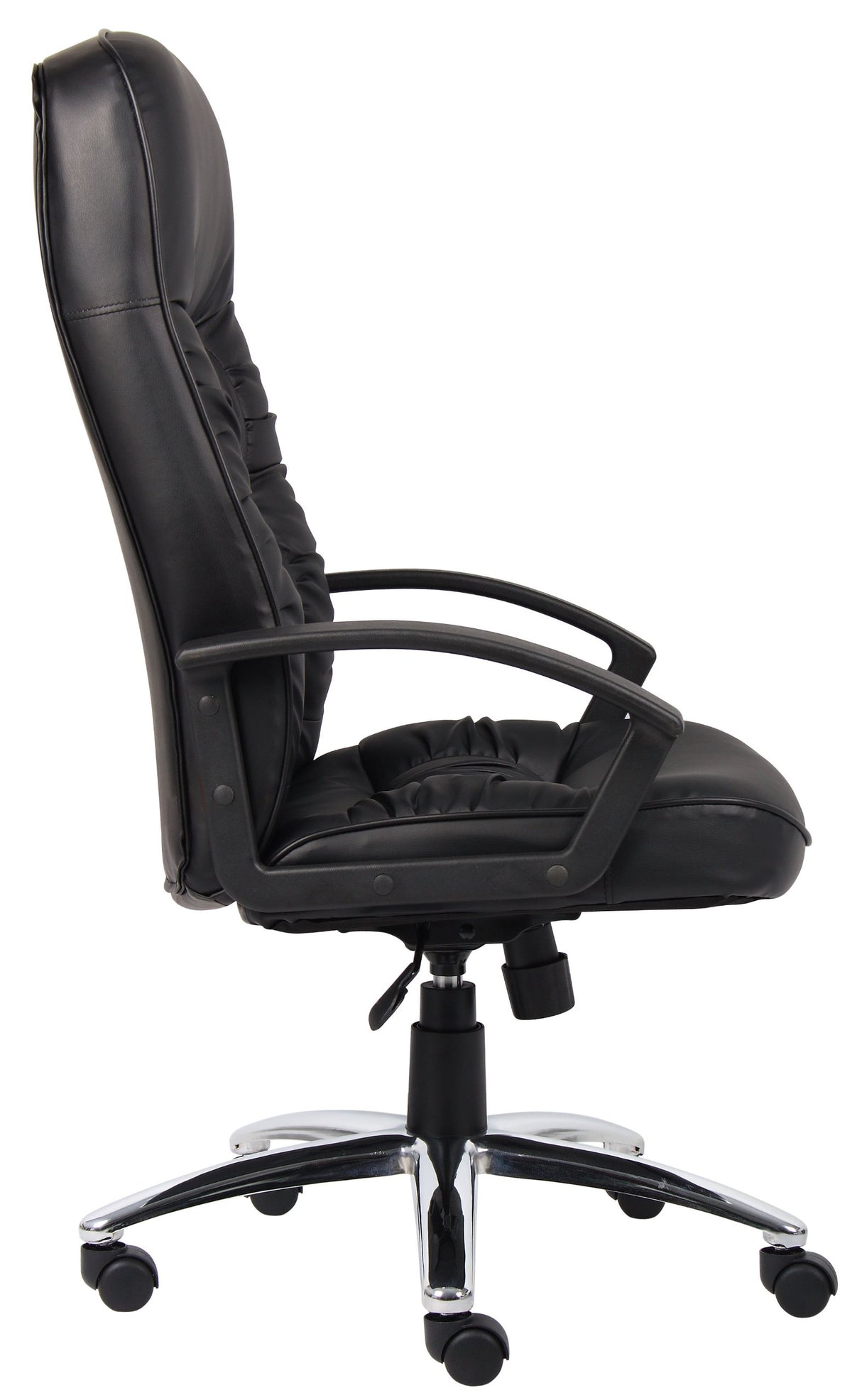 Office Products High Back LeatherPlus Chair with Chrome Base in Black