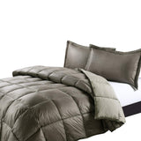 PUFF High Loft Down Indoor/Outdoor Water Resistant Comforter with Extra Strong Nylon Cover, Full/Queen, Taupe