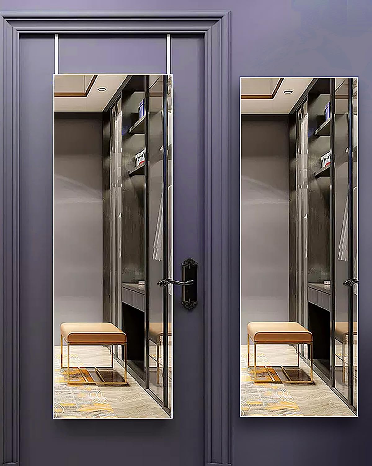 Full Length Mirror, Door Mirror, Over The Door Mirror Full Length, 14"x 48" Door Hanging,