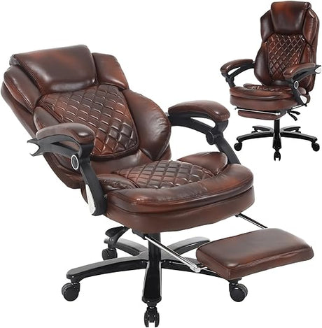 Big and Tall Home Office Desk Chairs for 400lb Heavy People, Ergonomic Reclining Chair