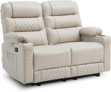 Loveseat Recliner with Console, Electric Reclining Loveseat with Heat and Vibration, Cup