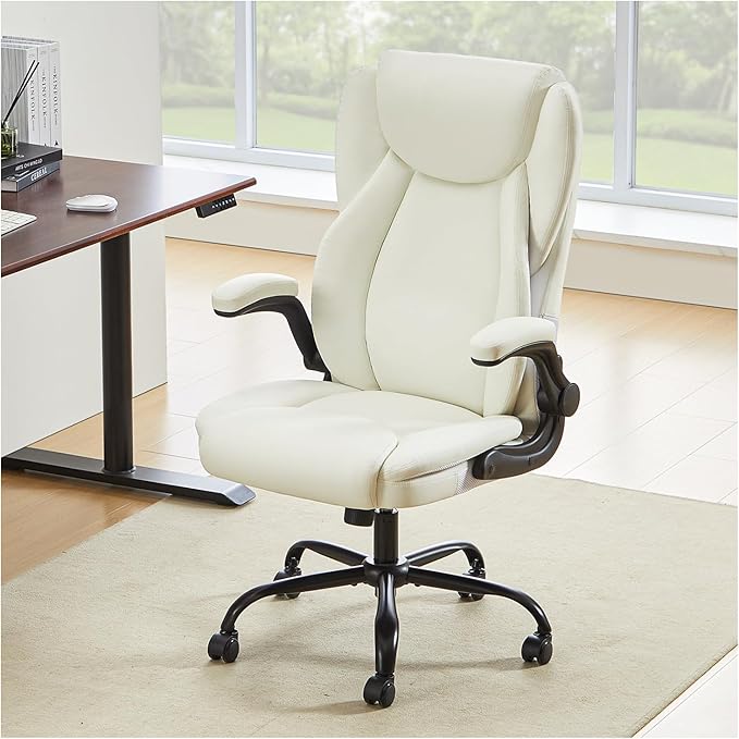 400lbs Big and Tall Office Chair, Ergonomic Home Computer Desk Leather Chair