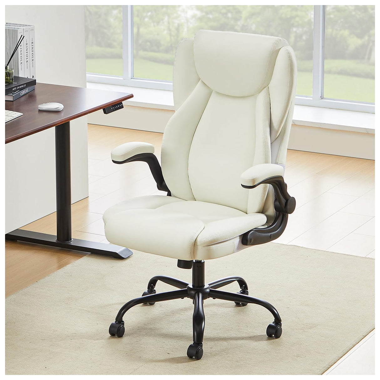 400lbs Big and Tall Office Chair, Ergonomic Home Computer Desk Leather Chair