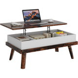 Coffee Table, Lift Top Coffee Table with Hidden Compartment, Rising Tabletop Dining Table