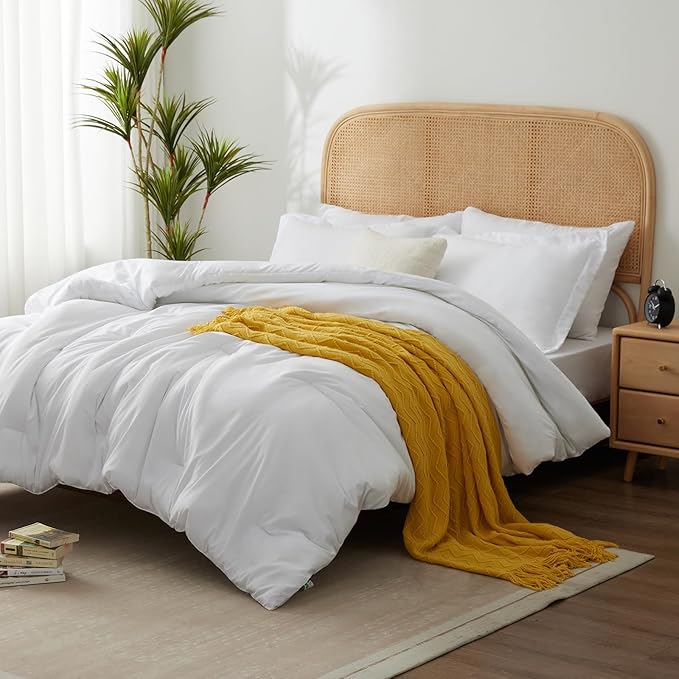 Queen Comforter Set -Dark Grey Bed in a Bag,7 Pieces Comforter Sets