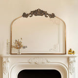 19" x 31" Gold Baroque Arched Wall Mirror