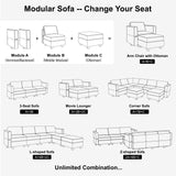 Fabric Modular Sectional Sofa Armrest Backrest Module Couch Side Sectional Part Armrest