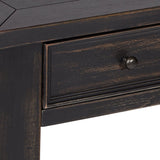 Gavelston Rustic Sofa Table with 4 Drawers and Lower Shelf, Weathered Black