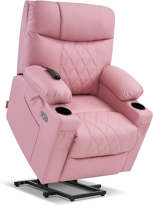 Small Size Power Lift Recliner Chair Sofa with Massage and Dual Heating, Adjustable