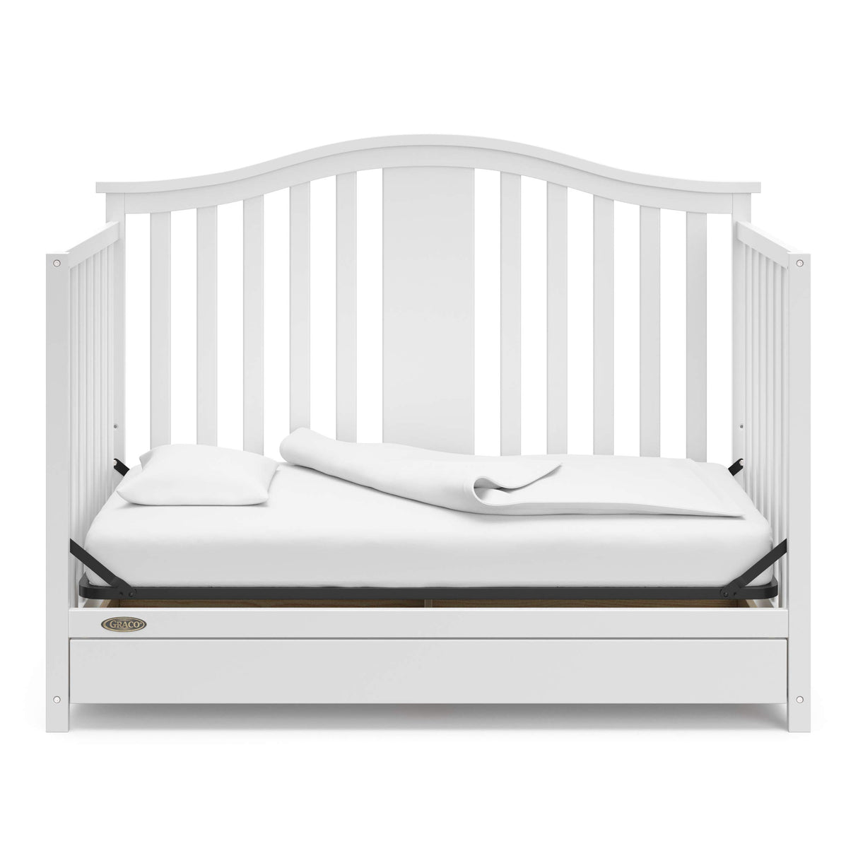 4-in-1 Convertible Crib with Drawer Combo (White) – GREENGUARD Gold