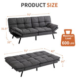 Futon Sofa Bed，Memory Foam Futon Convertible Couch Bed, Sofa Bed Couch