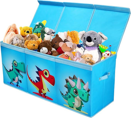 Extra Large Toy Box Chest with Flip Lid for Kids, Collapsible Oxford Toy Storage Box