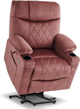 Lay Flat Dual Motor Power Lift Recliner Chair Sofa with Massage